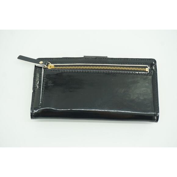 Amazon.com: Kate Spade New York Staci Medium Compact Bifold  kate spade new york black Patent Stacy Flap Wallet $125